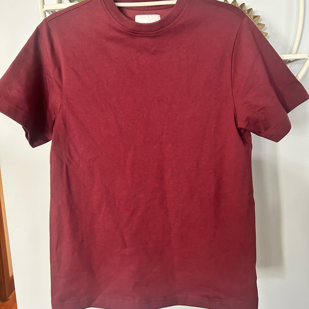 Jason Wu Men’s Small S Maroon Red Heavyweight Short Sleeve Shirt NWT